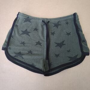 Azur Olive Green Star Print Lounge Shorts Athleisure Size M Casual